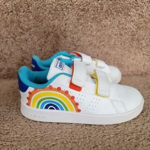 Adidas Kids White Rainbow Sneakers Size 10k